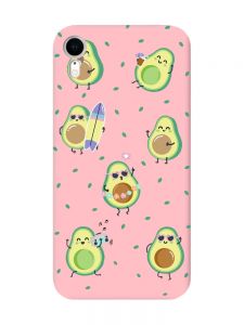 Матовий рожевий чохол на Apple iPhone XR :: Авокадо на відпочинку (принт 302)