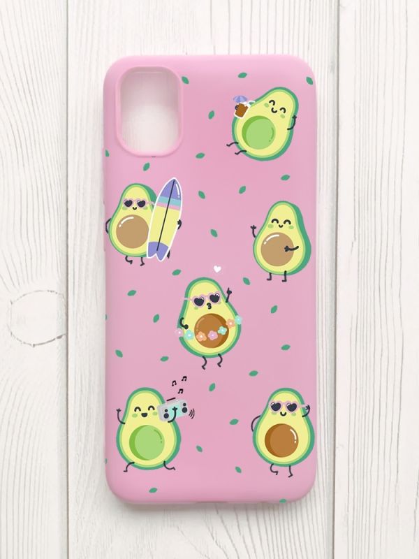 Матовий рожевий чохол на Samsung Galaxy A04E/A042 :: Авокадо на відпочинку (принт 302)