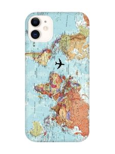 Матовий чохол з рожевими боками на Apple iPhone 11 (6.1) :: Карта світу (принт 318)