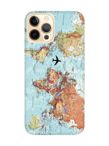 Матовий чохол з рожевими боками на Apple iPhone 12 Pro Max :: Карта світу (принт 318)