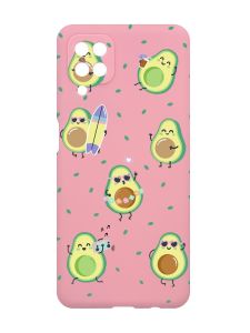 Матовий рожевий чохол на Samsung Galaxy A12 :: Авокадо на відпочинку (принт 302)