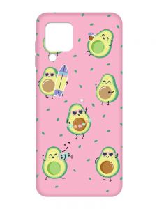 Матовий рожевий чохол на Samsung Galaxy A22 4G/M32/M22 :: Авокадо на відпочинку (принт 302)