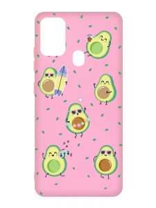 Матовий рожевий чохол на Samsung Galaxy M30s/M21 :: Авокадо на відпочинку (принт 302)