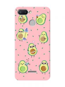 Матовий рожевий чохол на Xiaomi Redmi 6 :: Авокадо на відпочинку (принт 302)