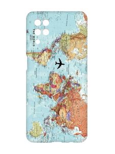 Матовий чохол з рожевими боками на Samsung Galaxy A12 :: Карта світу (принт 318)