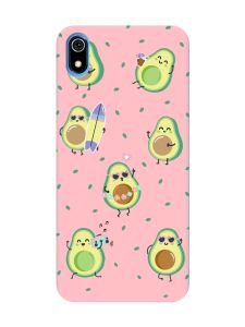 Матовий рожевий чохол на Xiaomi Redmi 7A :: Авокадо на відпочинку (принт 302)