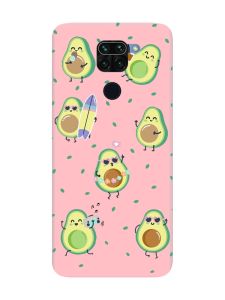 Матовий рожевий чохол на Xiaomi Redmi Note 9 :: Авокадо на відпочинку (принт 302)