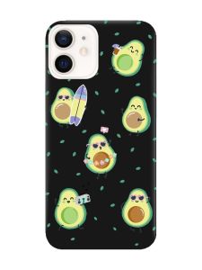 Матовий чорний чохол на Apple iPhone 12 / 12 Pro (6.1) :: Авокадо на відпочинку (принт 302)