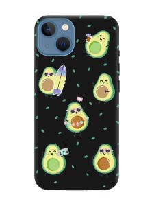 Матовий чорний чохол на Apple iPhone 13 :: Авокадо на відпочинку (принт 302)