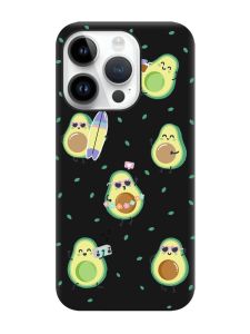 Матовий чорний чохол на Apple iPhone 14 Pro :: Авокадо на відпочинку (принт 302)