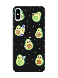 Матовий чорний чохол на iPhone X / Xs :: Авокадо на відпочинку (принт 302)
