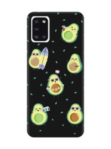 Матовий чорний чохол на Samsung Galaxy A31 :: Авокадо на відпочинку (принт 302)