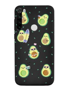 Матовий чорний чохол на Xiaomi Redmi Note 8T :: Авокадо на відпочинку (принт 302)