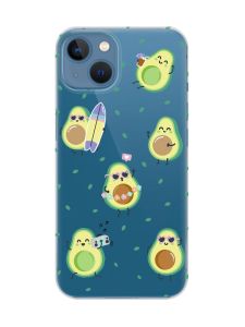 Прозорий чохол на Apple iPhone 13 :: Авокадо на відпочинку (принт 302)