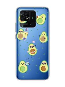 Прозорий чохол на Xiaomi Redmi 10C :: Авокадо на відпочинку (принт 302)