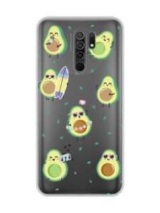 Прозорий чохол на Xiaomi Redmi 9 :: Авокадо на відпочинку (принт 302)