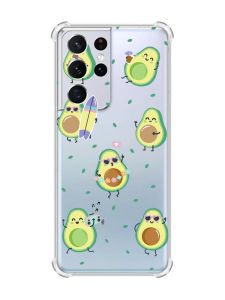 Чохол з потовщеними кутами на Samsung Galaxy S21 Ultra :: Авокадо на відпочинку (принт 302)