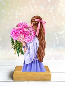 Нічник Дівчина з бузком (регулювання кольору, сили світла, режимів блимання)