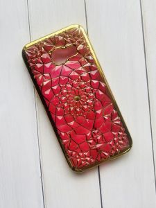 Силіконовий чохол для Samsung Galaxy А3(2017) А320 Ромби випуклі. Рожева павутинка