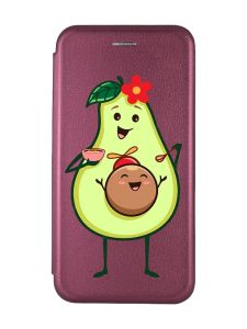 Чохол-книжка з малюнком для Xiaomi Redmi 9A Бордовий :: Малюк Авокадо (принт 309)