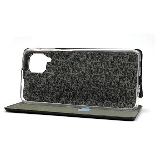 Чохол-книжка з малюнком для Samsung Galaxy A12 Чорний :: Тризуб Україна (принт 256)