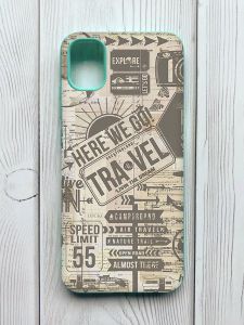 Матовий чохол з бірюзовими боками на Samsung Galaxy A04E / A042 :: Мандри (принт 324)