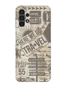 Матовий чохол з бірюзовими боками на Samsung Galaxy A13 4G :: Мандри (принт 324)