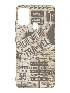 Матовий чохол з червоними боками на Samsung Galaxy M30s/M21 :: Мандри (принт 324)