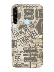 Матовий чохол з червоними боками на Xiaomi Redmi Note 8T :: Мандри (принт 324)