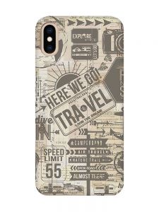 Матовий чохол з рожевими боками на iPhone XS MAX :: Мандри (принт 324)