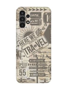 Матовий чохол з рожевими боками на Samsung A13 4G :: Мандри (принт 324)