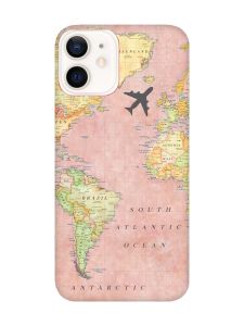 Матовий чохол з червоними боками на Apple iPhone 12 / 12 Pro (6.1) :: Подорожі. Карта (принт 320)