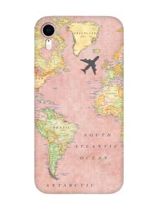 Матовий чохол з червоними боками на Apple iPhone XR :: Подорожі. Карта (принт 320)