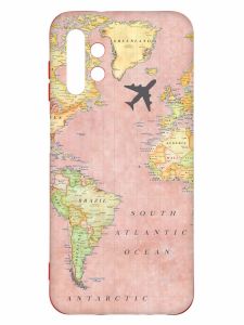 Матовий чохол з червоними боками на Samsung A13 4G :: Подорожі. Карта (принт 320)