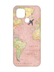 Матовий чохол з червоними боками на Xiaomi Redmi 10C :: Подорожі. Карта (принт 320)