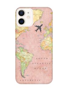 Матовий чохол з рожевими боками на Apple iPhone 12 / 12 Pro (6.1) :: Подорожі. Карта (принт 320)