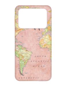 Матовий чохол з рожевими боками на Xiaomi Poco X4 Pro 5G :: Подорожі. Карта (принт 320)