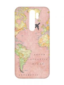 Матовий чохол з рожевими боками на Xiaomi Redmi Note 8 Pro :: Подорожі. Карта (принт 320)