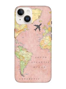 Матовий чохол з чорними боками на Apple iPhone 14 :: Подорожі. Карта (принт 320)