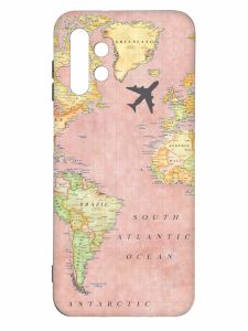 Матовий чохол з чорними боками на Samsung Galaxy A13 4G :: Подорожі. Карта (принт 320)