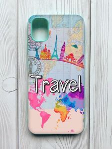 Матовий чохол з бірюзовими боками на Samsung Galaxy A04E / A042 :: Подорож. Travel (принт 321)