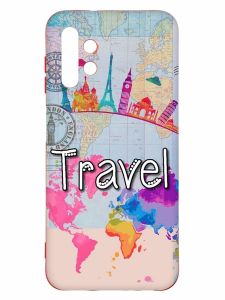 Матовий чохол з червоними боками на Samsung A13 4G :: Подорож. Travel (принт 321)