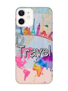 Матовий чохол з рожевими боками на Apple iPhone 12 / 12 Pro (6.1) :: Подорож. Travel (принт 321)