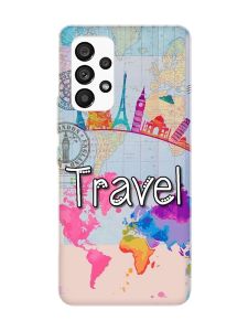 Матовий чохол з рожевими боками на Samsung Galaxy A53 4G/5G :: Подорож. Travel (принт 321)