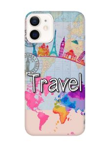 Матовий чохол з чорними боками на Apple iPhone 12 / 12 Pro (6.1) :: Подорож. Travel (принт 321)