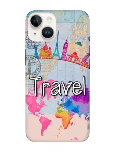 Матовий чохол з чорними боками на Apple iPhone 14 :: Подорож. Travel (принт 321)