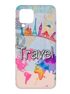 Матовий чохол з чорними боками на Samsung Galaxy A12 :: Подорож. Travel (принт 321)