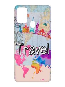 Матовий чохол з чорними боками на Samsung Galaxy M30s/M21 :: Подорож. Travel (принт 321)