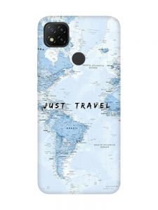 Матовий чохол з бірюзовими боками на Xiaomi Redmi 9C/10A :: Подорожі. Карта (принт 323)