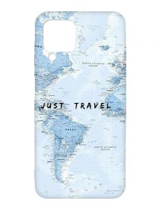 Матовий чохол з чорними боками на Samsung Galaxy A12 :: Подорожі. Карта (принт 323)